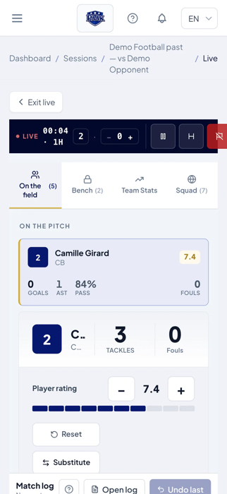 Live match tracking, on mobile
